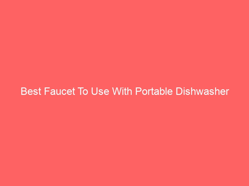 Read more about the article Best Faucet To Use With Portable Dishwasher