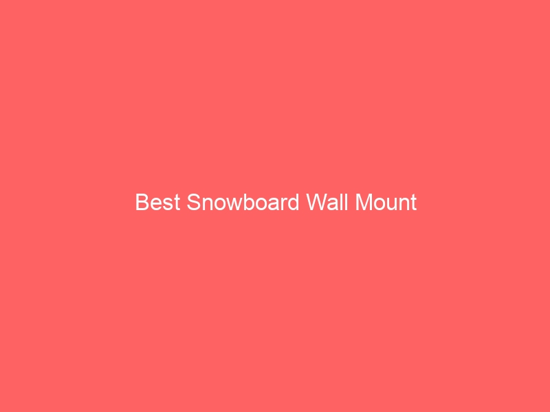 Read more about the article Best Snowboard Wall Mount